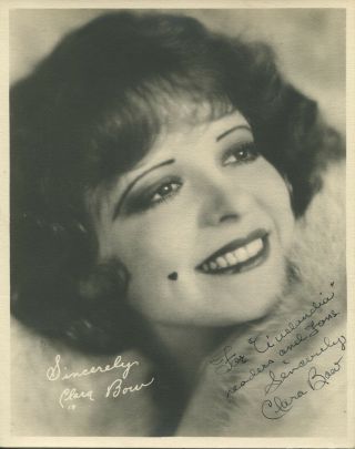 Signed Vintage Studio Photo Clara Bow Silent/sound Movie Actress Autographed