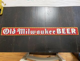 Vintage Old Milwaukee Beer Door Push Advertising Sign