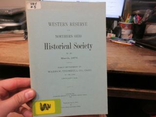 1876 Western Reserve Ohio Historical Society Bulletin Warren Trumbull County Old
