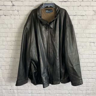 Vintage Polo Ralph Lauren Lambskin Leather Jacket Coat Size 5xb Black