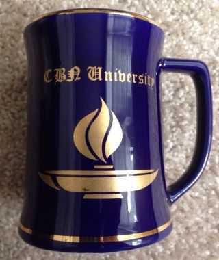 1977 1980s Cbn University Coffee Mug Beer Stein,  Regent,  Vintage Virginia Beach
