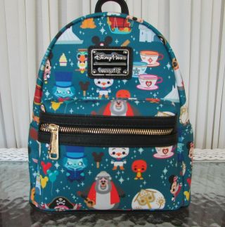 Disney Parks Loungefly Magic Kingdom Attractions Mini Backpack Actual Print Nwt