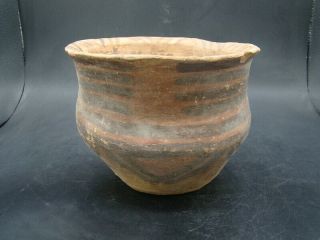 Chinese Neolithic Age Period Painted Pottery 2 Handles Jar C8967