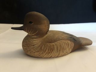 Collectible Wooden Hand Made Signed Decoy Duck Desk Top Table Top Decor 1991