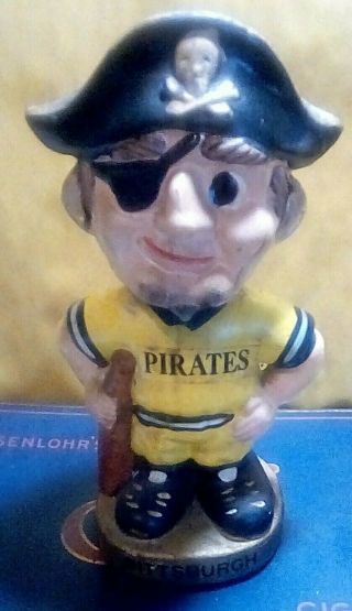 Vintage Pittsburgh Pirates Bobble Head Round Gold Base