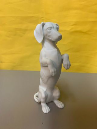 (n) Vintage Ak Kaiser White Bisque Porcelain Dachshund Dog Figurine 457