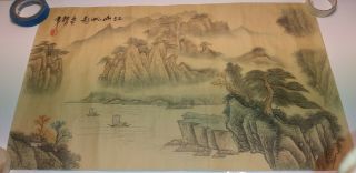 2 Fine Art Chinese Watercolor Hand Painting Landscape Scroll 20 " × 32 " /20 " × 35 "
