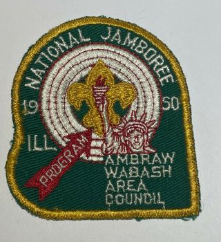 1950 National Jamboree Jsp Jcp Ambraw Wabash Area Council Green Boy Scout Tb1
