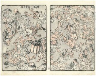 ☆rare☆ Kawanabe Kyosai Woodblock Print (1883) Ukiyo - E Samurai Hokusai Yoshitoshi