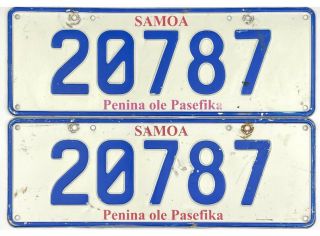 2000 - 2010 Series Western Samoa License Plate Pair 20787