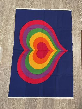 Vintage Rainbow Fabric Panel Tampella Nina Pellegriini Made in Finland 1977 2