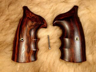 Vintage Kim Ahrends Finger Groove Cocobolo Wood Grips - S&w N Frame Sq.  Butt