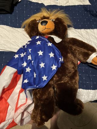Trumpy Bear Deluxe 22 Inch W/usa Flag Blanket W/tags (no Card)