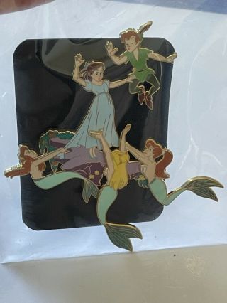 Disney Fantasy LE 50 Peter Pan with Wendy at the Mermaid Lagoon Jumbo Pin 3