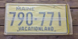 Vintage 1970’s 1973 Maine Pair License Plates Nos Old Stock 790 771 Set
