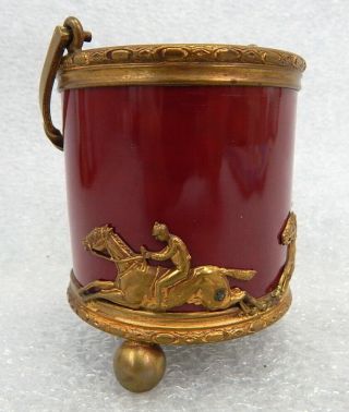 Art Deco Vintage Equestrian Horse Racing Cup Desk Holder French Ormolu Bronze