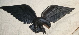 Cast Metal Eagle Bronze/brass Finish Wall Hang 22” Wingspan Vintage