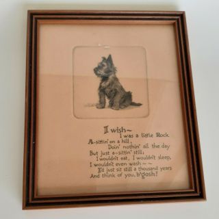 Vintage 1920s - 40s Scottish Terrier Dog Framed Print J P Mcevoy The Buzza Company