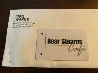 Bear Stearns Cafe Card & Business Envelope Banking Finance Jpmorgan