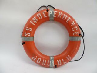 Vintage Ss Independence Honolulu Ship Throw Life Preserver Ring Bouy 30 "