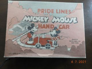Pride Lines Disney Mickey Mouse Train Handcar Set Vintage
