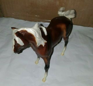 Vtg Breyer Reeves Standing Horse Pony Glossy Dark Brown & White 5.  5 " Figure Rare