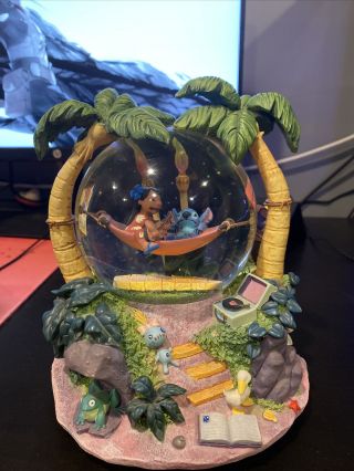 Disney Lilo And Stitch “aloha” Musical Snow Globe With Lights