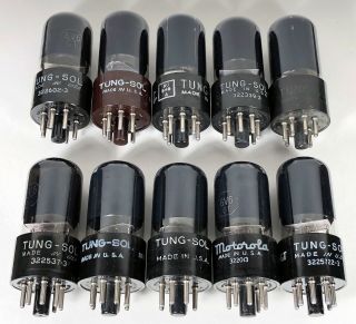 10 Vintage Tung - Sol 6v6gt Tubes Black Top Amplitrex Strong 6v6 6v6g