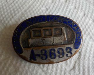 Very Rare Fisher Body Corporation Employee Badge Blue Enamel Auto Worker Old Gmc