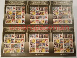 4898b - 4905b Vintage Circus Posters Stamp Imperf Press Sheet 6 Panes No Die Cuts