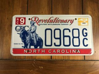 Revolutionary Guilford Battleground Country North Carolina Dmv License Plate