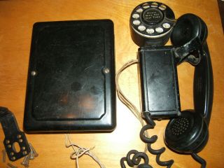 Vintage Bell System Wall Mount Spacesaver Rotary Telephone - Western Electric