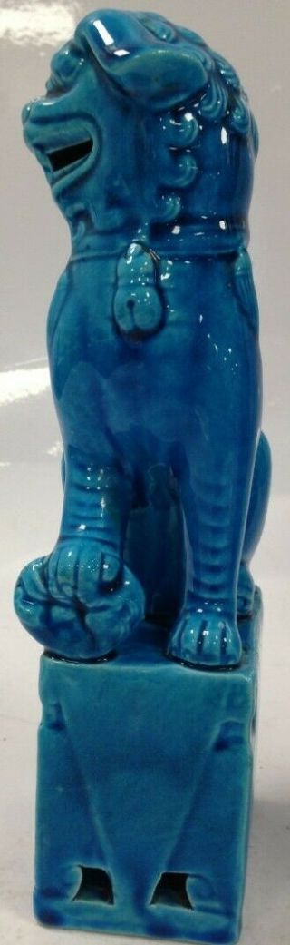 Vintage Chinese Turquoise Blue Porcelain Blue Foo Fu Dogs Guardian Lion 117 3