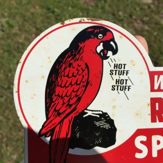 We Burn RED PARROT COAL Speaks For Itself Metal License Plate Topper Sign 3