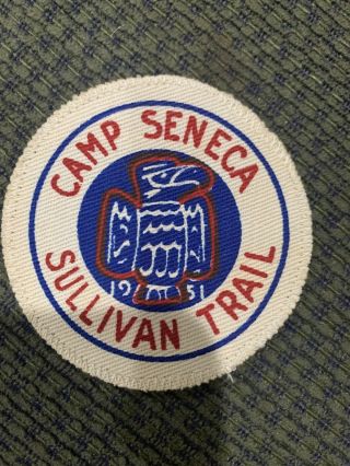1951 Woven Boy Scout Patch Jamboree Camp Seneca Sullivan Trail Bsa