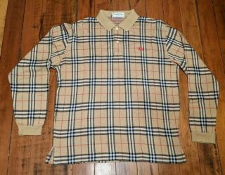 Vintage Burberry Nova Check Long Sleeve Shirt Men 