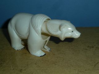 Rare Vtg Plastic Bobble Head White Polar Bear 3.  25” Long Germany Chetney Company