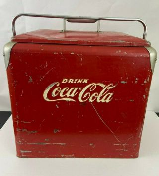 Vintage Progress Refrigerator Co.  Coca - Cola Cooler Red 1950s