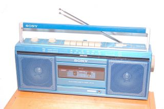 Vintage Blue Sony Cfs - 230 Boom Box Cassette Player Rare Am/fm