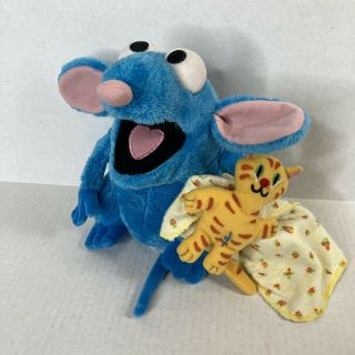Disney World Bear In The Big Blue House Tutter 7.  5” Mouse Plush W/ Blanket & Cat