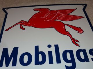 Vintage Mobil Mobilgas Pegasus Horse 11 3/4 " Porcelain Metal Gasoline & Oil Sign
