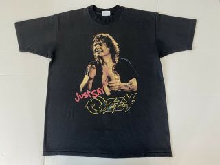 Vintage 80s Just Say Ozzy Osbourne T Shirt Xl Tee Very Rare Black Sabbath Usa