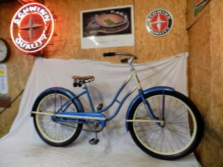 1950s Jc Higgins Ladies 24 Vintage Bicycle Elgin Murray Sears Blue 50s Cwc 50 2