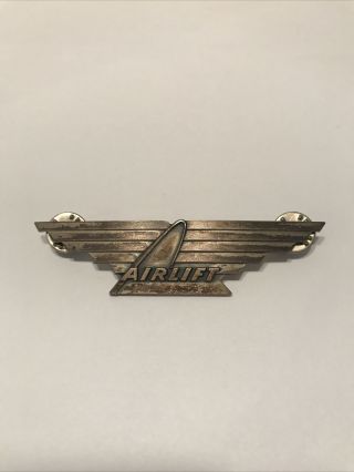 Vintage Airlift International Airlines Sterling Silver 925 Pilot Wings 3.  25”