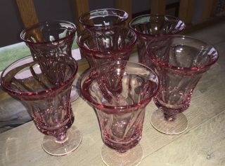 Vintage Fostoria Jamestown Water / Tea Goblets Glasses 7 Seven
