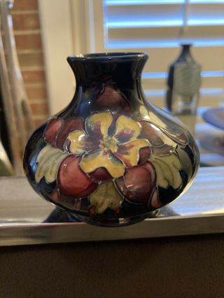 Vintage Moorcroft England Floral Hand Painted Pottery Vase Gr8 Colors