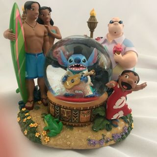 Lilo & Stitch,  Stitch As Elvis Musical Snow Globe,  Plays Aloha Oe - Nani & David
