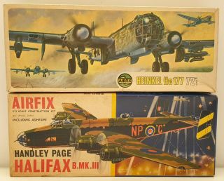 Aviation : Handley Page Halifax B.  Mk.  Iii & Heinkel He 177 1/72 Airfix Model Kits