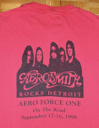 Aerosmith T Shirt Tour 1998 Rock Concert Detroit Air Force One Vintage 90s Xl