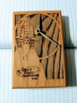 Wooden Boeing Nasa Space Flight Awareness Clock.